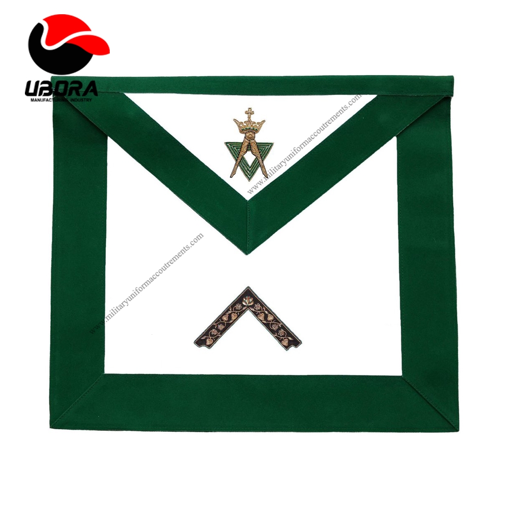 Allied Masonic Degree AMD Hand Embroidered Officer Apron – Worshipful Master